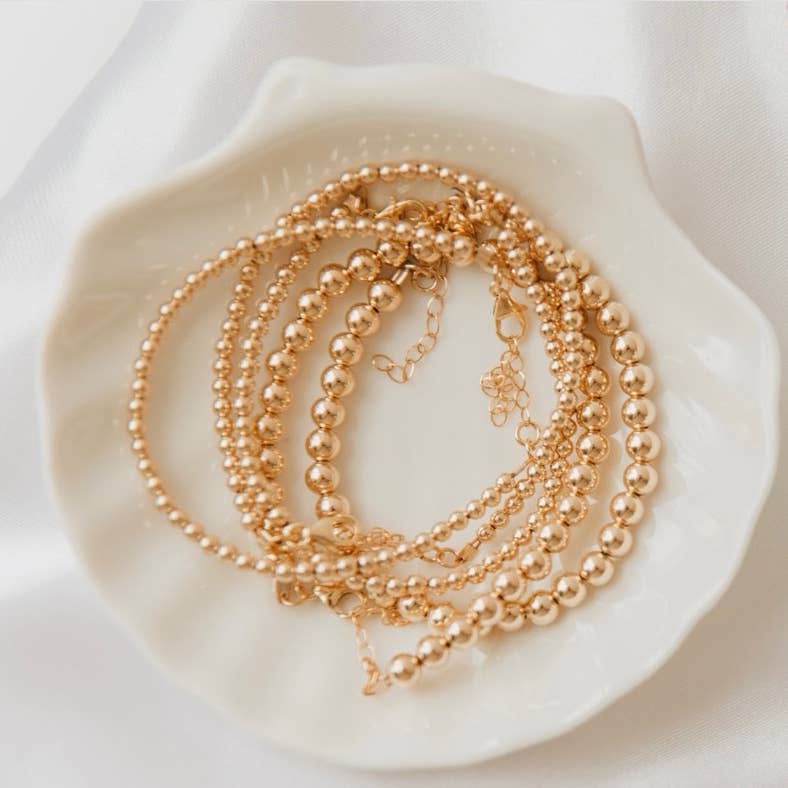 True By Kristy Jewelry - Gold Filled Luxe Beaded Bracelet: 5MM