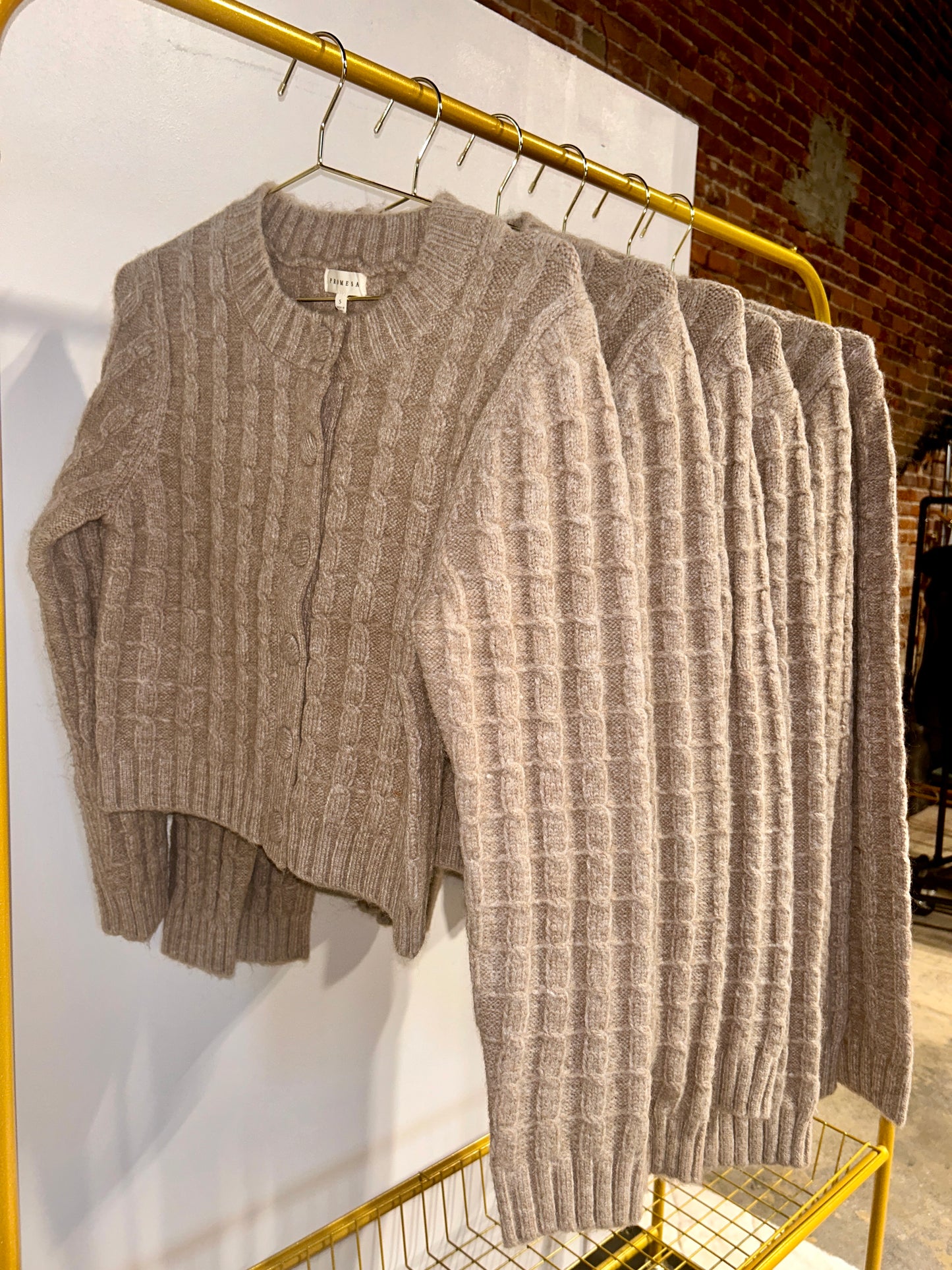 Cable Knit Button Up Cardigan