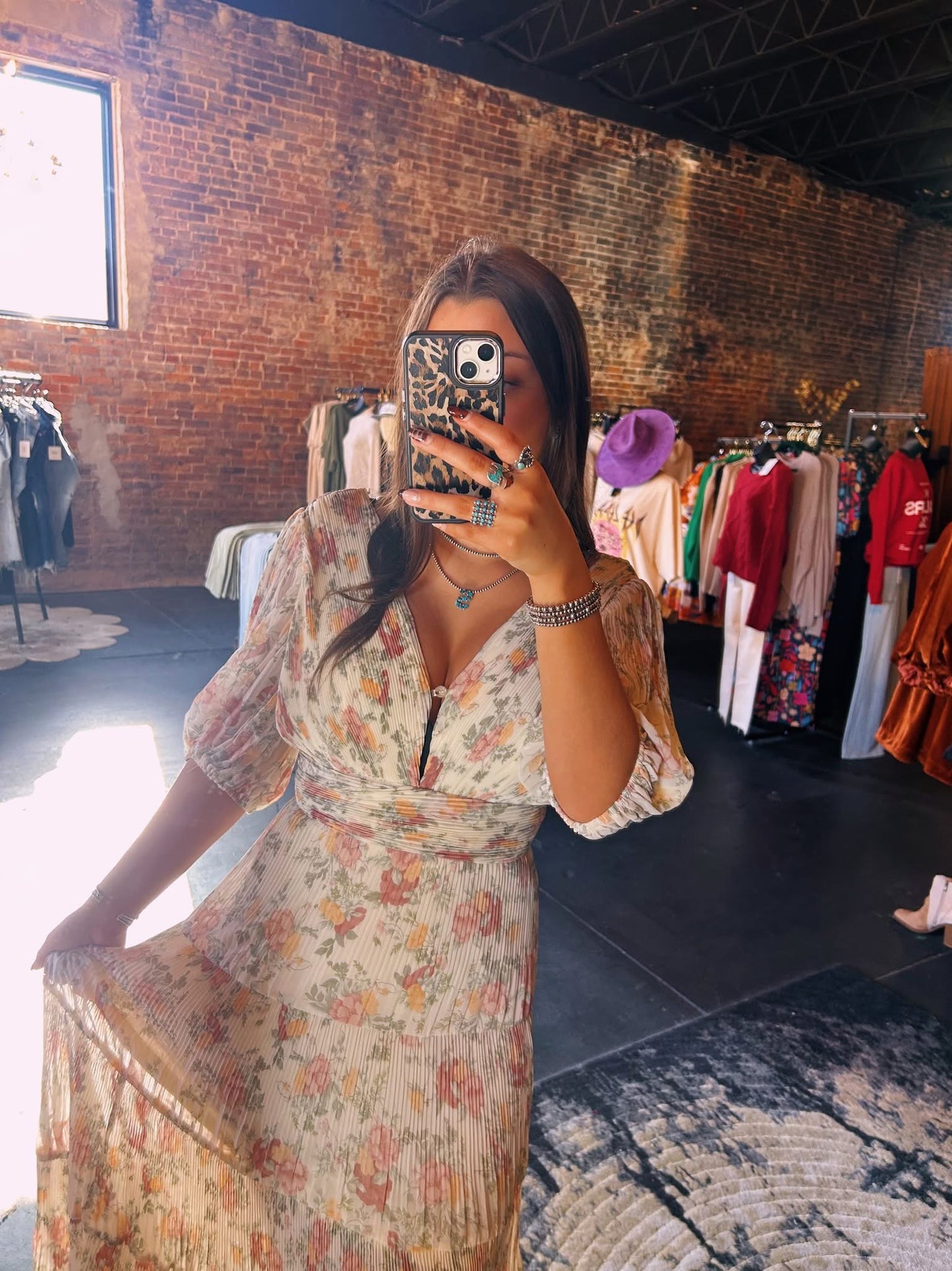 Puff Sleeve Floral Maxi Dress