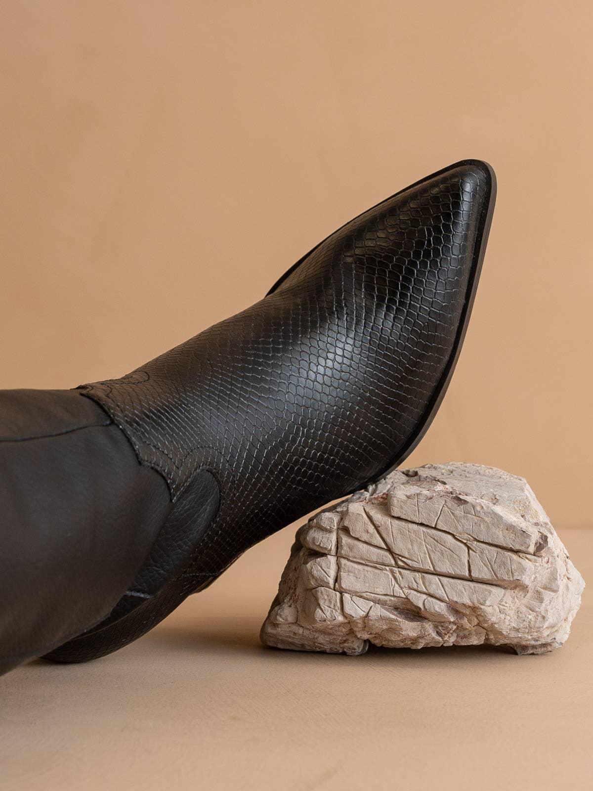 The Black Knee High Western Boot