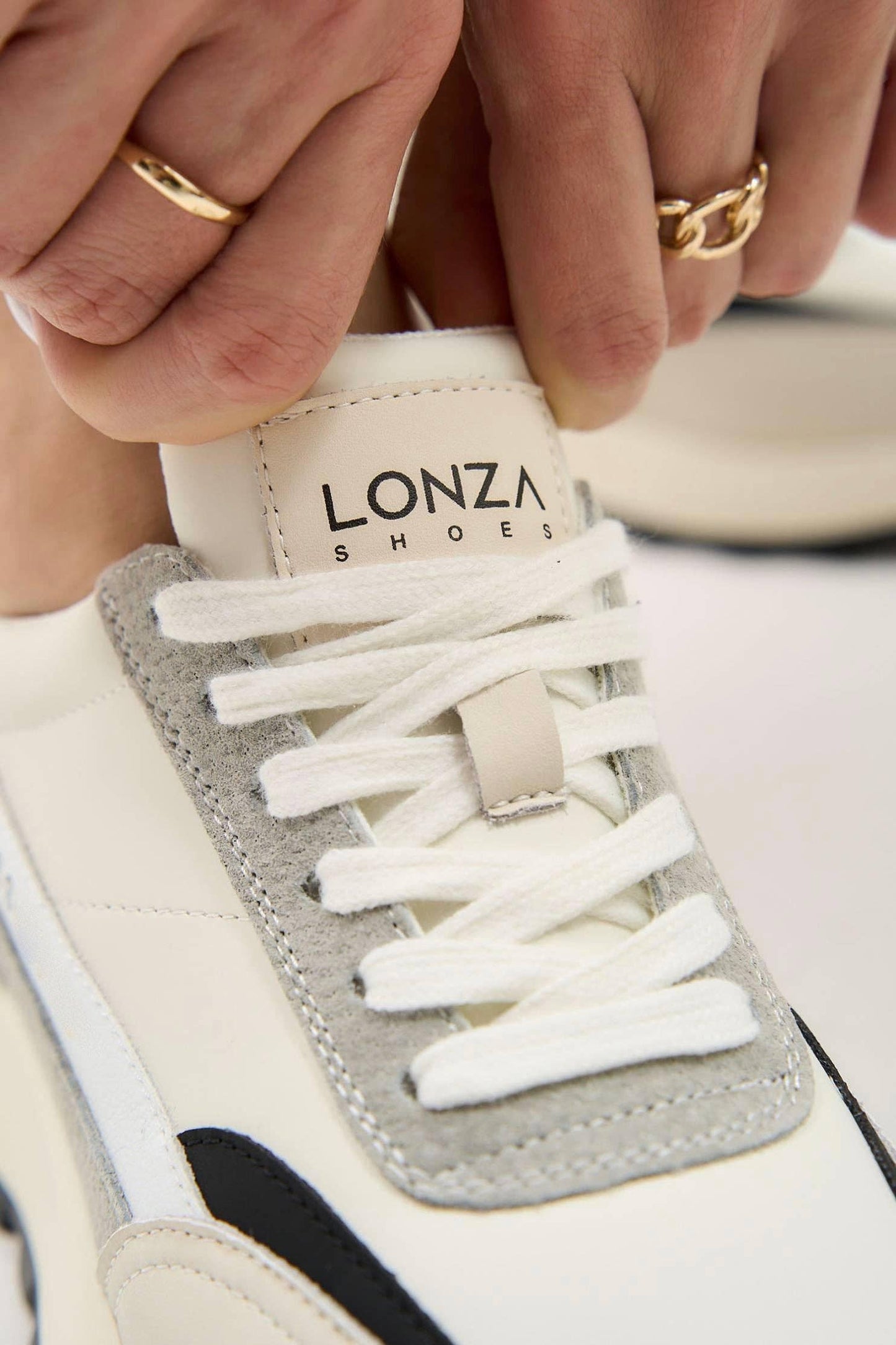 Black/White Leather Sneakers