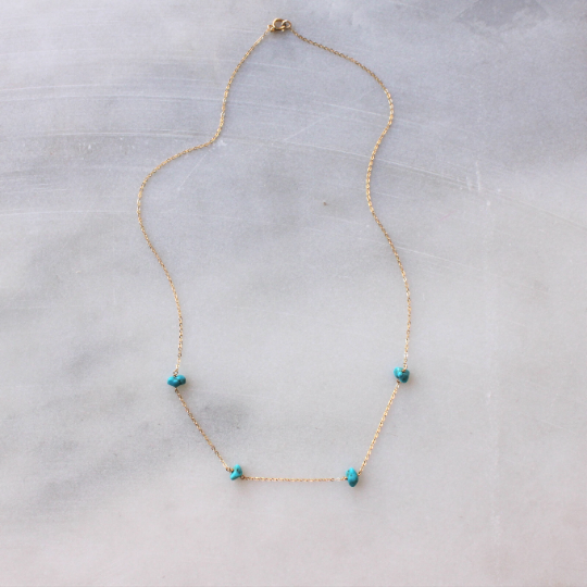 The Silver Wren - Cove Natural Turquoise Necklace: 16 inch