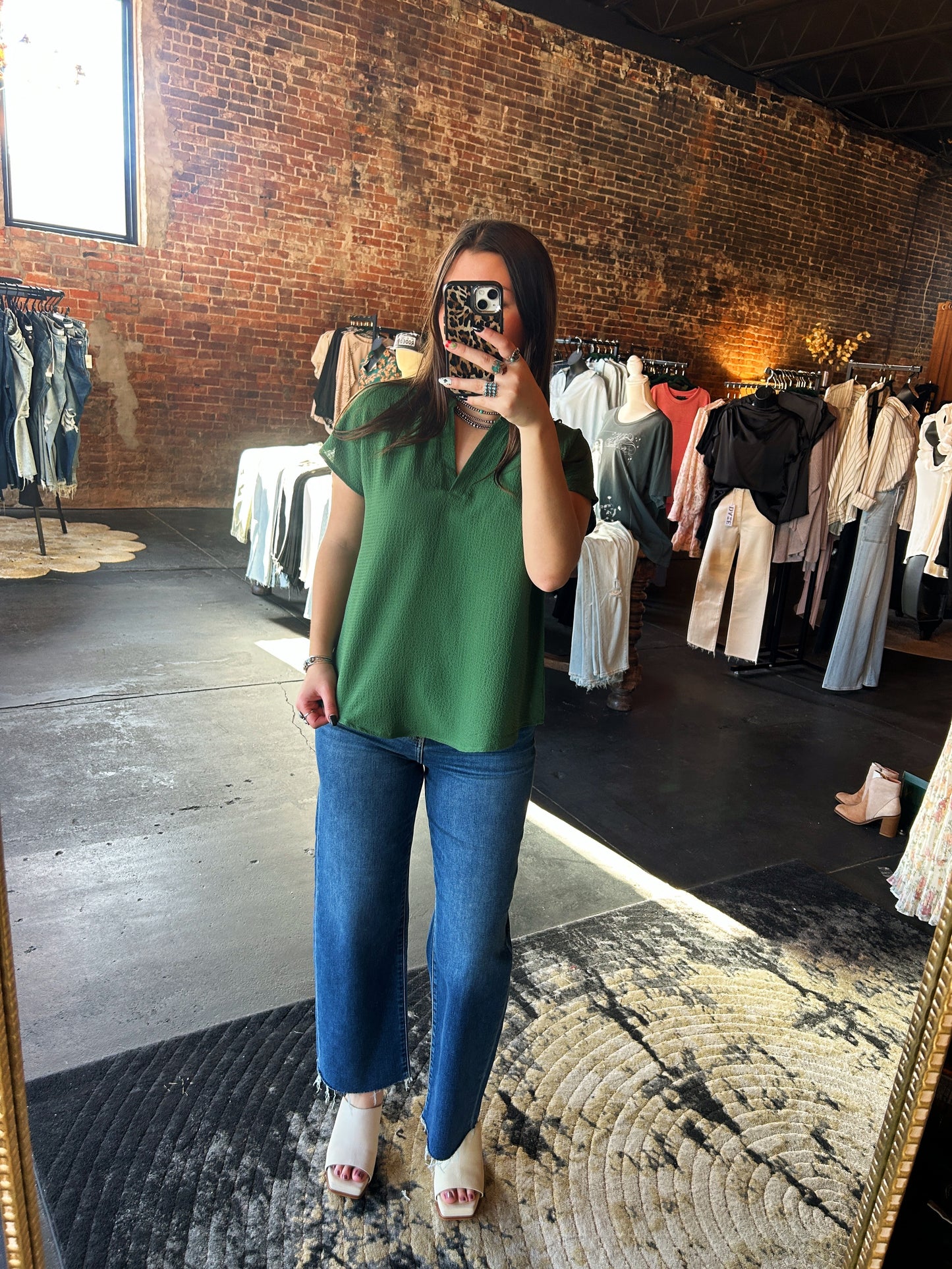 Kelly Green Gauze Top