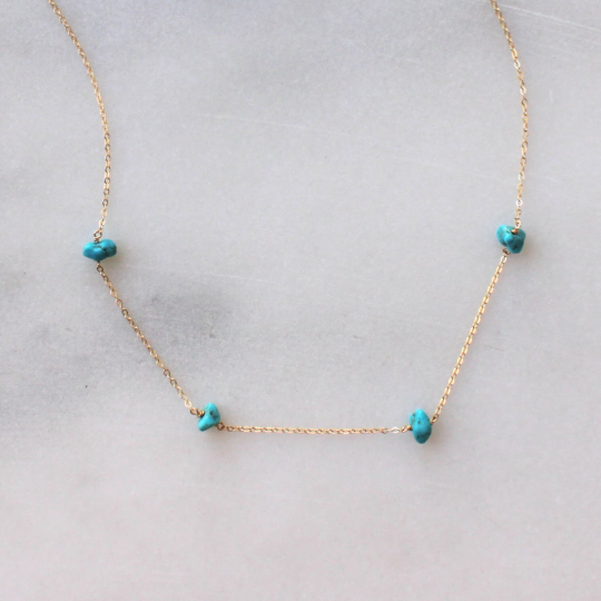 The Silver Wren - Cove Natural Turquoise Necklace: 16 inch