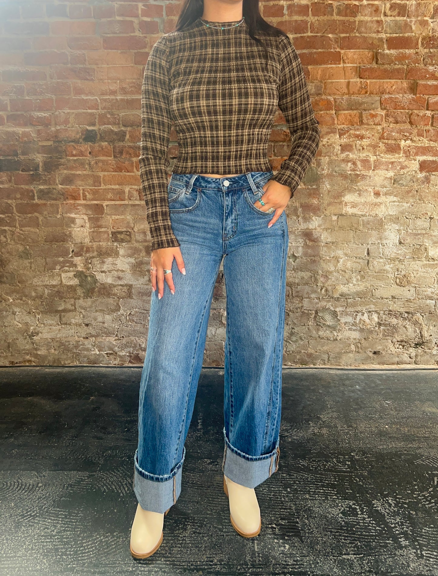 High Rise Baggy Wide Leg Jeans