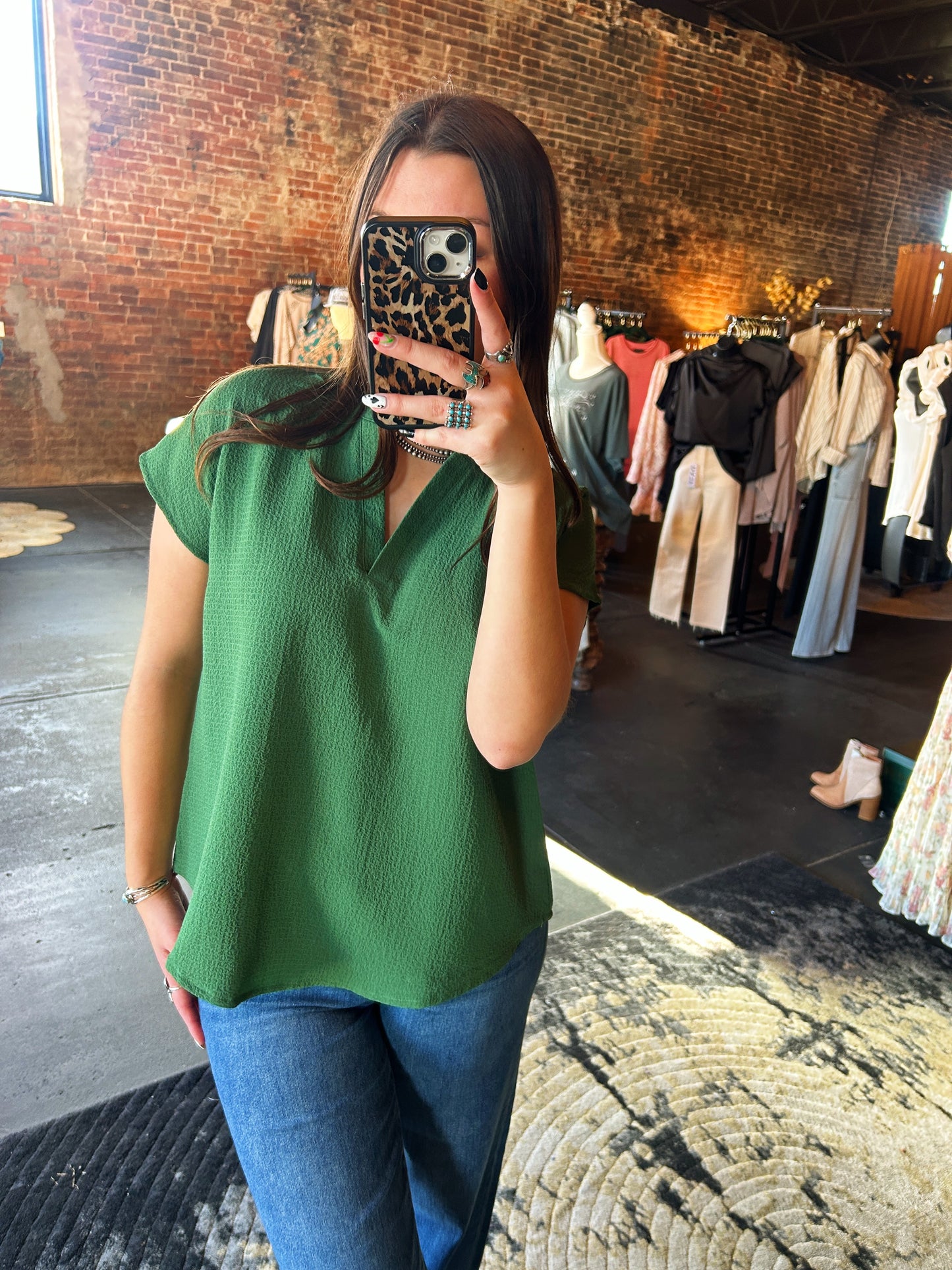 Kelly Green Gauze Top