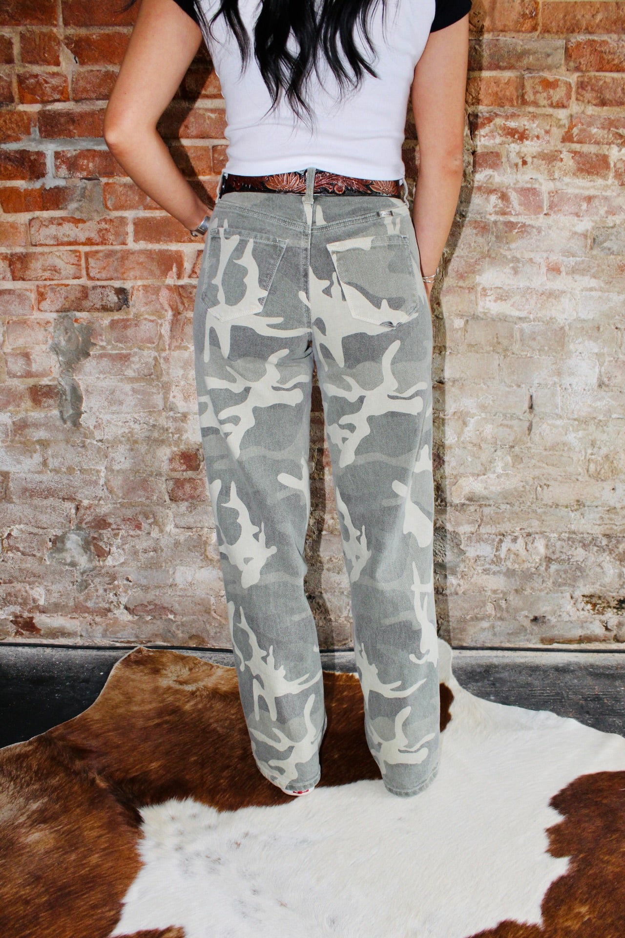 Camo High Rise Wide Leg