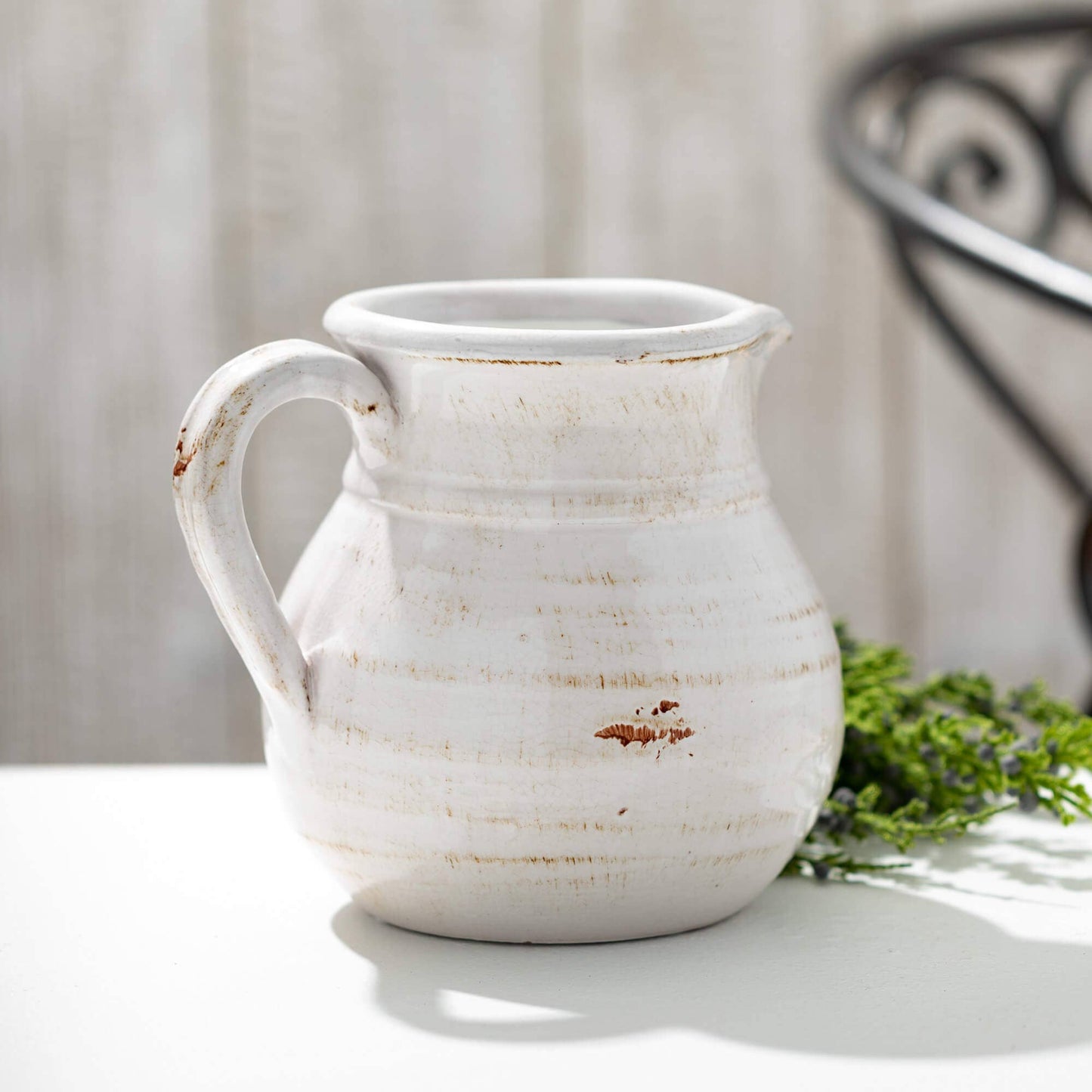 Sullivans Home Decor - GLAZED CERAMIC PITCHER