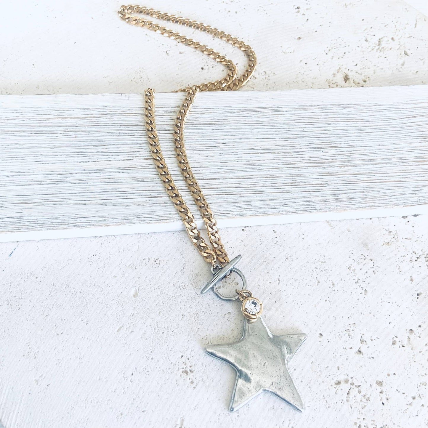 Star Mixed Metal Necklace