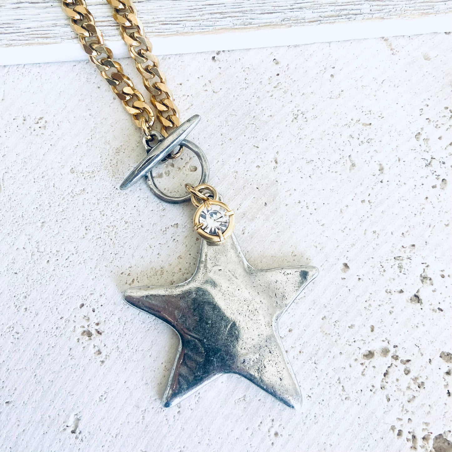 Star Mixed Metal Necklace