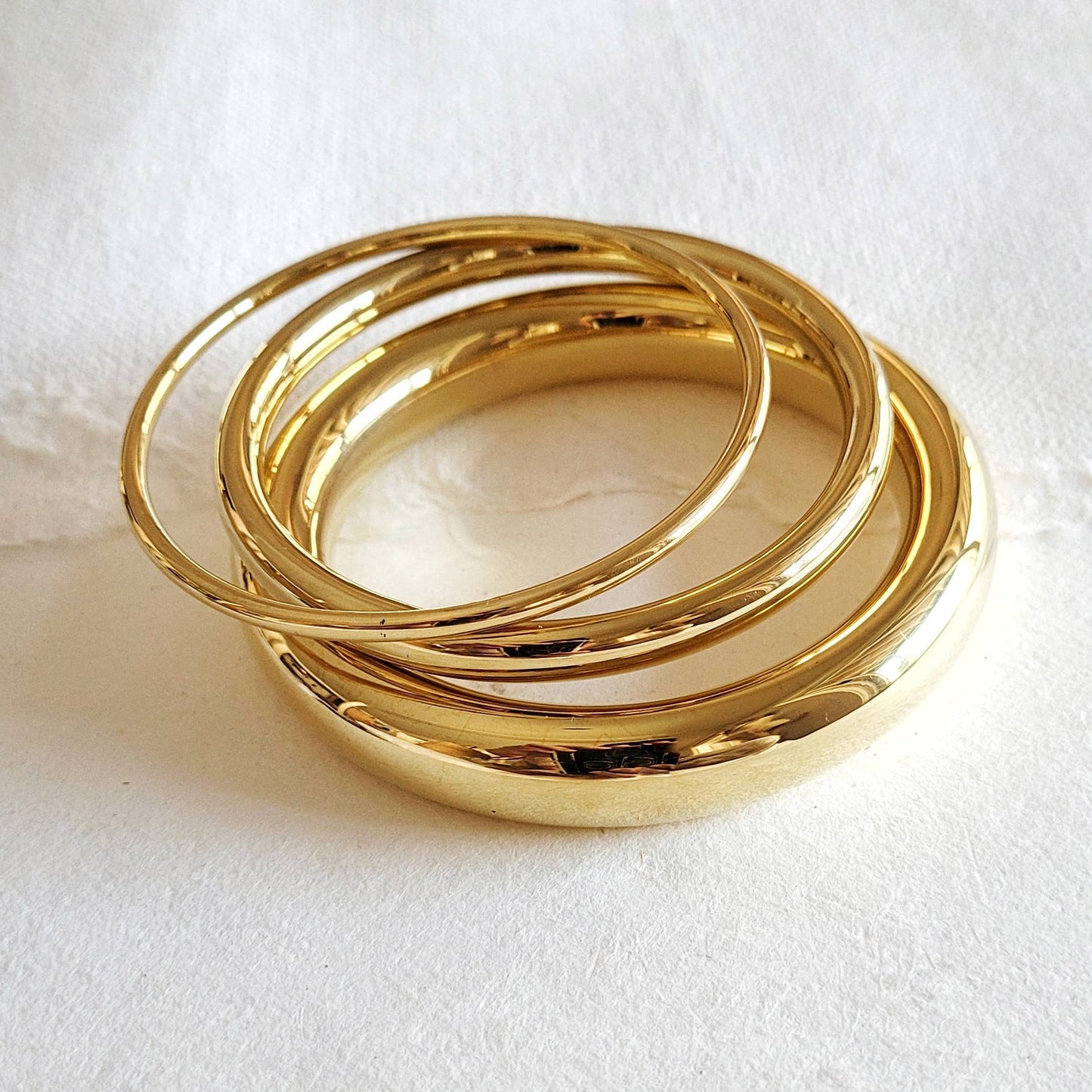 Bisjoux - Brass simple Simplicity Bangle bracelet Set