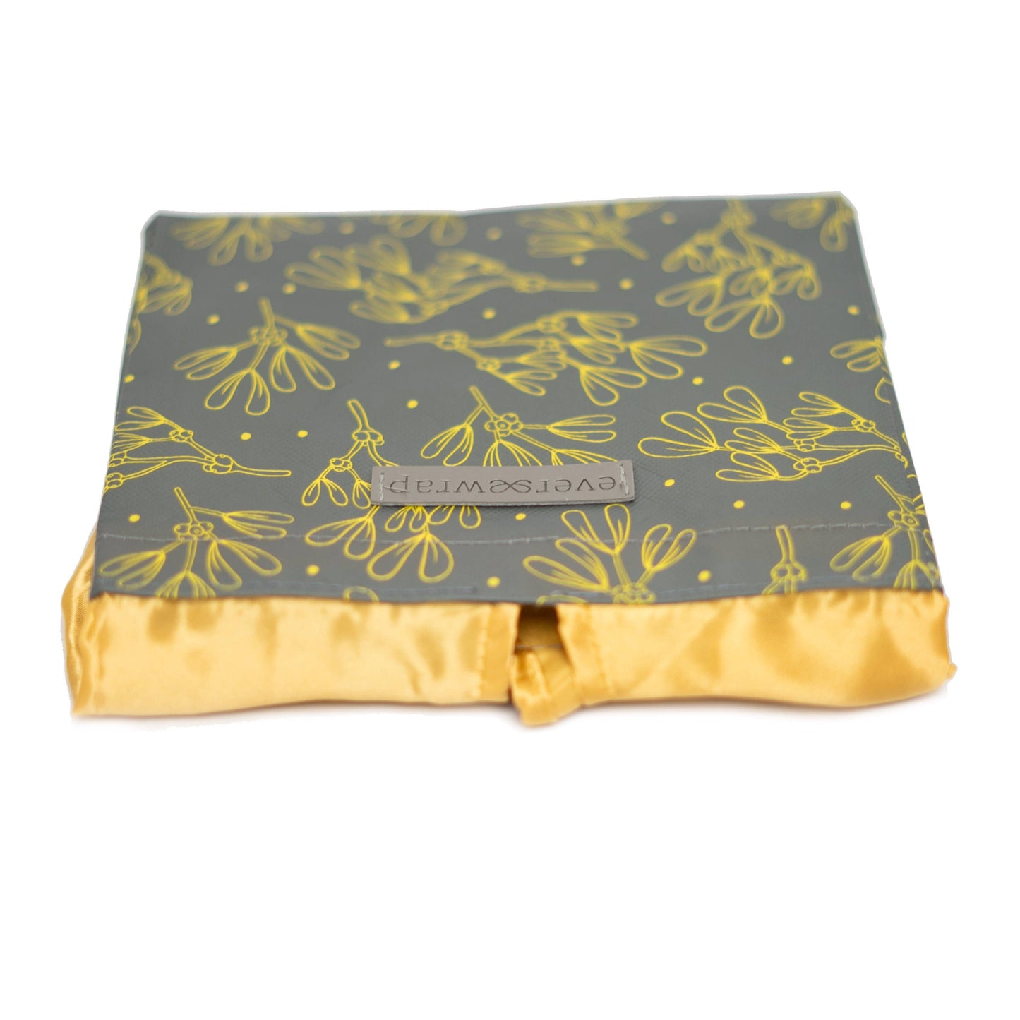 EverWrap - Grey And Gold Floral Print Small Reusable Gift Bag