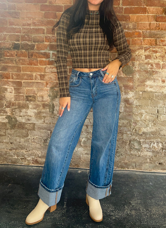 High Rise Baggy Wide Leg Jeans