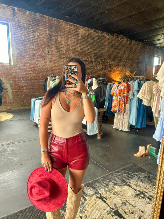 FATE - FAUX LEATHER SHORTS (FP4987)