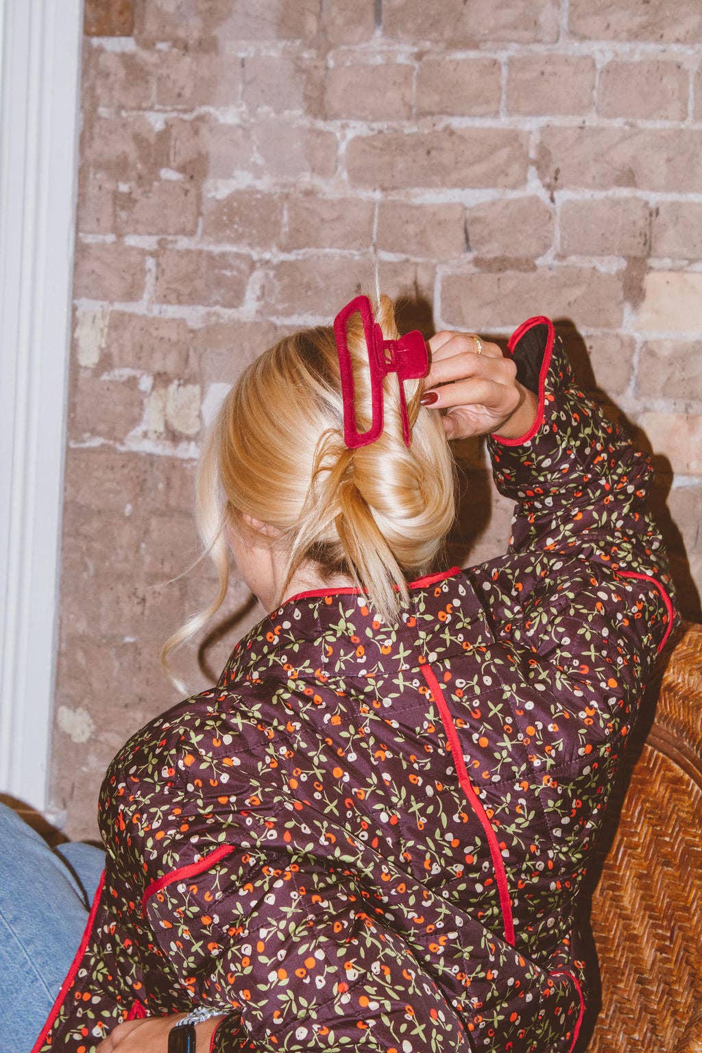 Ruby Large Velvet Claw Clip