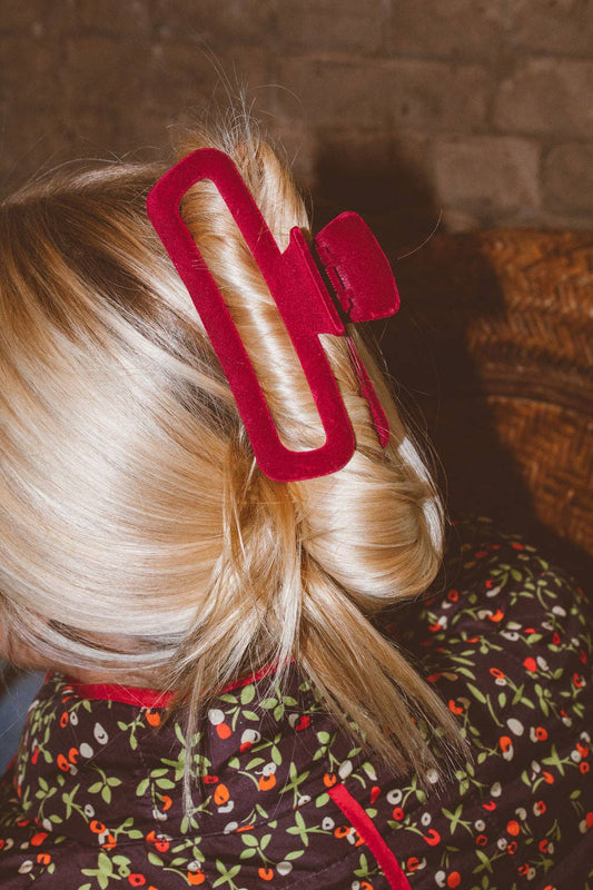 Ruby Large Velvet Claw Clip