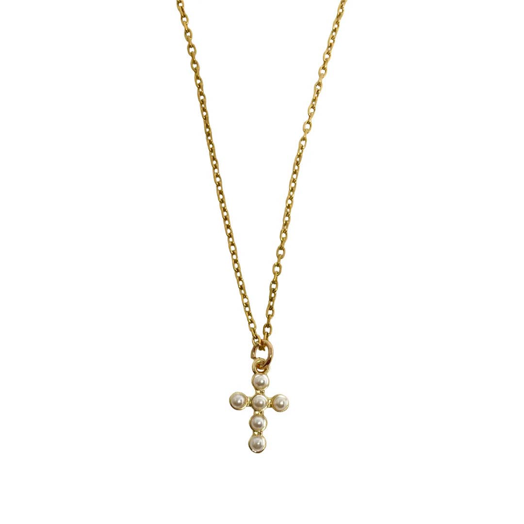 Nikki Smith Designs - Pearl Cross Necklace