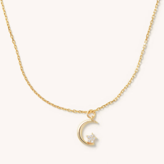 Nikki Smith Designs - Gold Shimmer Crescent Necklace